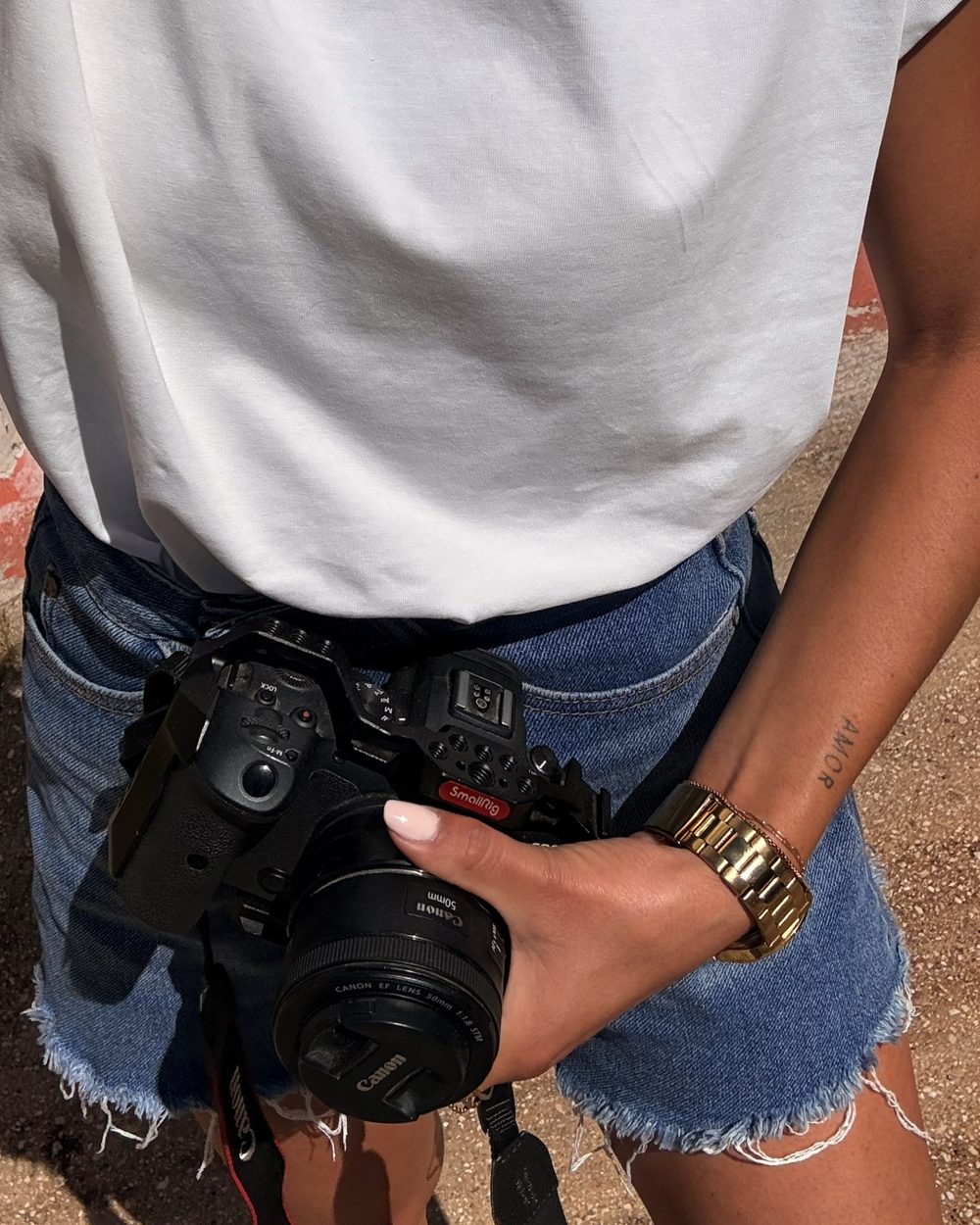 Coralie with her Canon camera